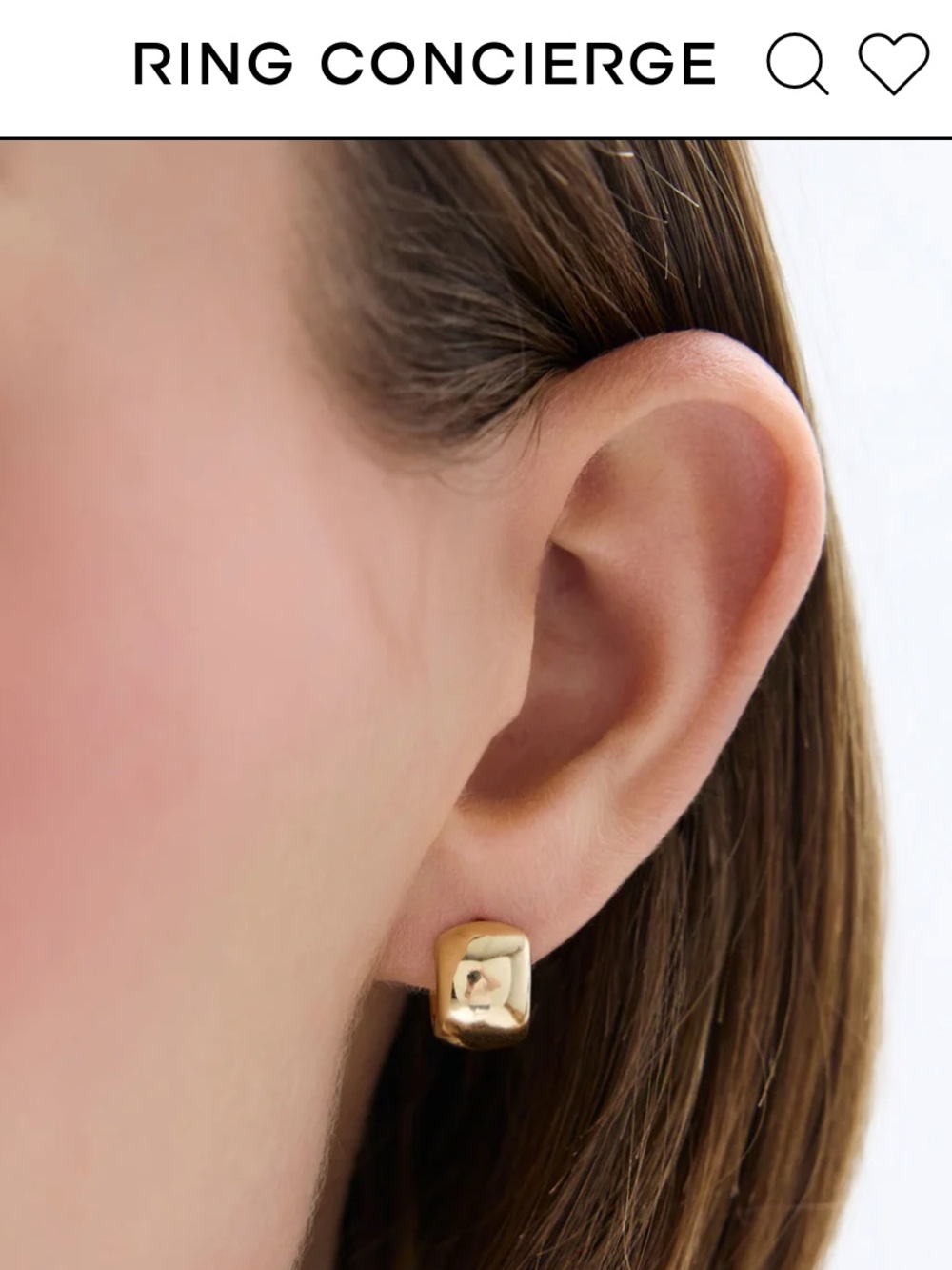 Ring Concierge Gold Cloud Huggies 14K solid yellow gold hoop Huggie earrings
